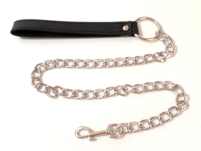 Chain Leash with PU Leather Handle
