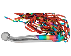 Rainbow Suede Flogger with Polished Insertable Handle