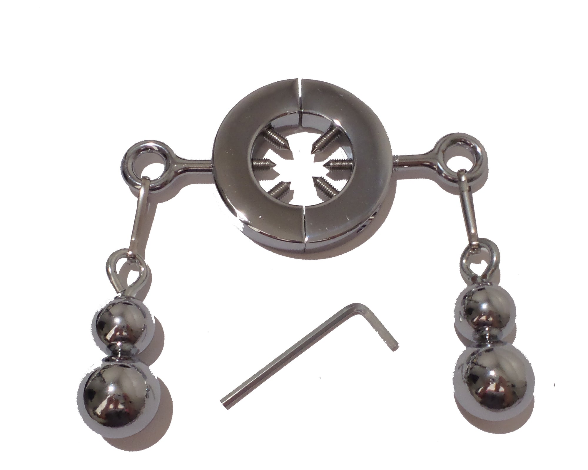 Bondage Ball Stretcher, Magnetic Ball Weights, Testicle Stretcher  (Stainless Steel) 55MM