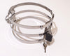 3 Ring Stainless Steel Locking Adjustable BDSM Posture Collar, Neck Cage