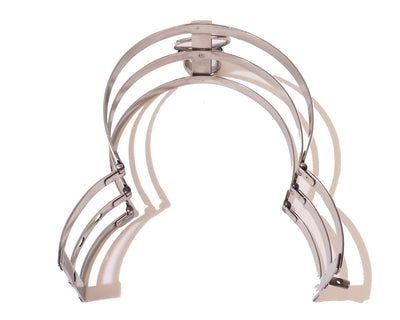 3 Ring Stainless Steel Locking Adjustable BDSM Posture Collar, Neck Cage