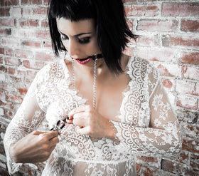 Lockable Silicone Ring Gag with Nipple Clamps