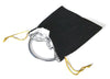 Black Velvet Drawstring Bag with Silver Lining