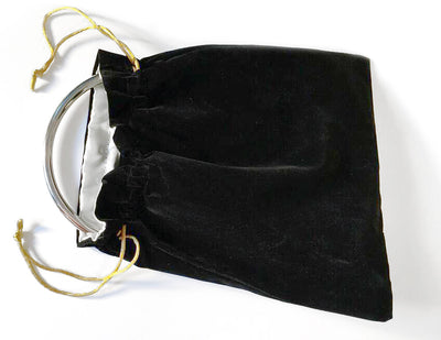 Black Velvet Drawstring Bag with Silver Lining