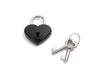 Mini Heart Padlock with One Key - Available Colors: Red, Pink, Blue and Black