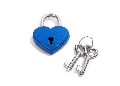 Mini Heart Padlock with One Key - Available Colors: Red, Pink, Blue and Black