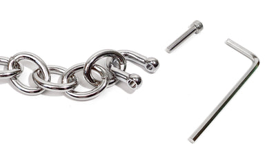 10" Connector Chain Link with Allen Key for Bondage Handcuffs and Leg Iron Restraints