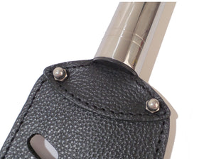 Slotted Leather Spanking Paddle with Steel Handle