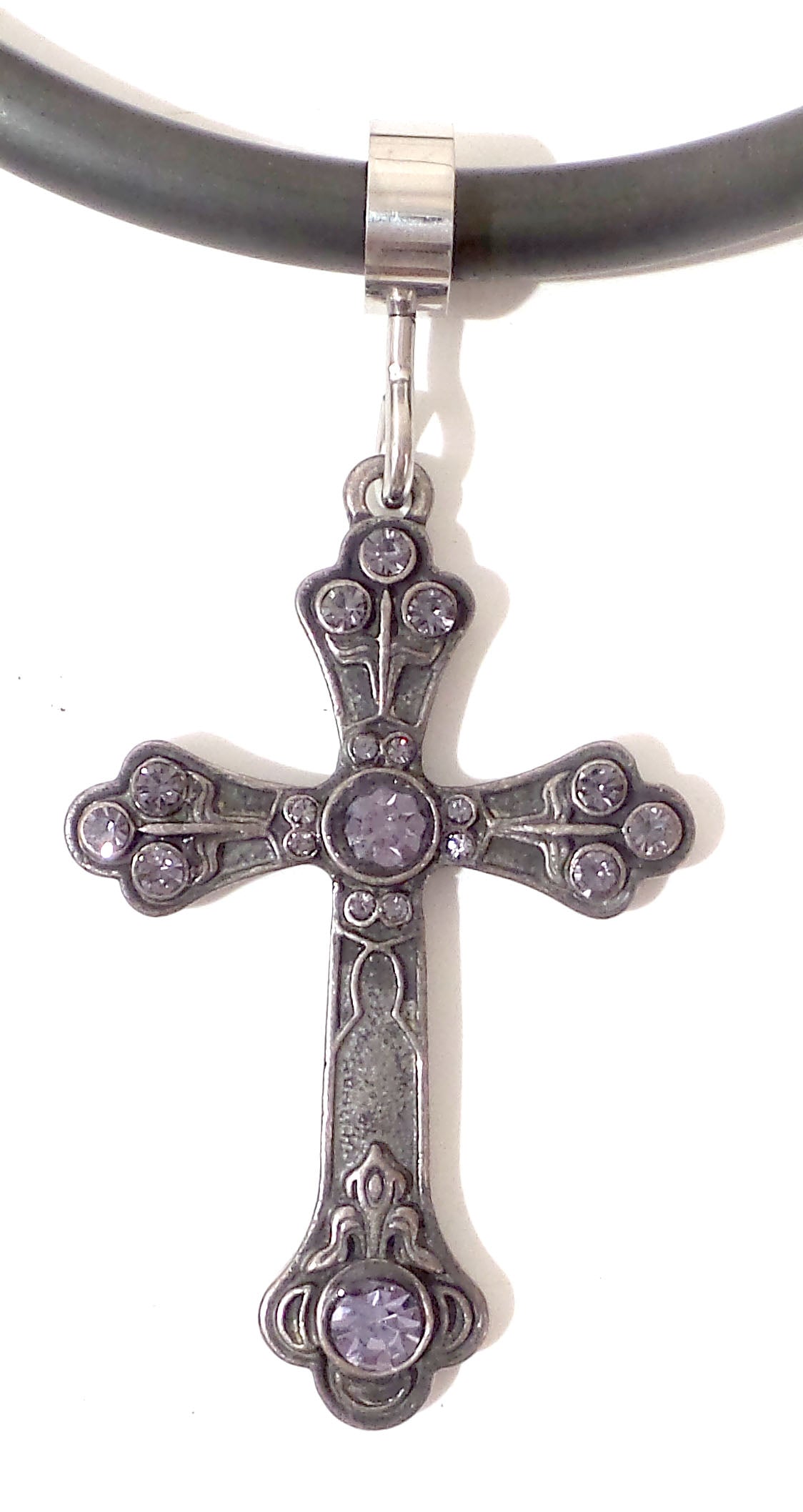 Purple Stone Cross Collar Pendant