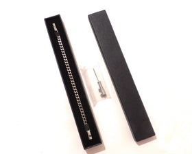 Polished Stainless Locking Chain Bracelet or Anklet