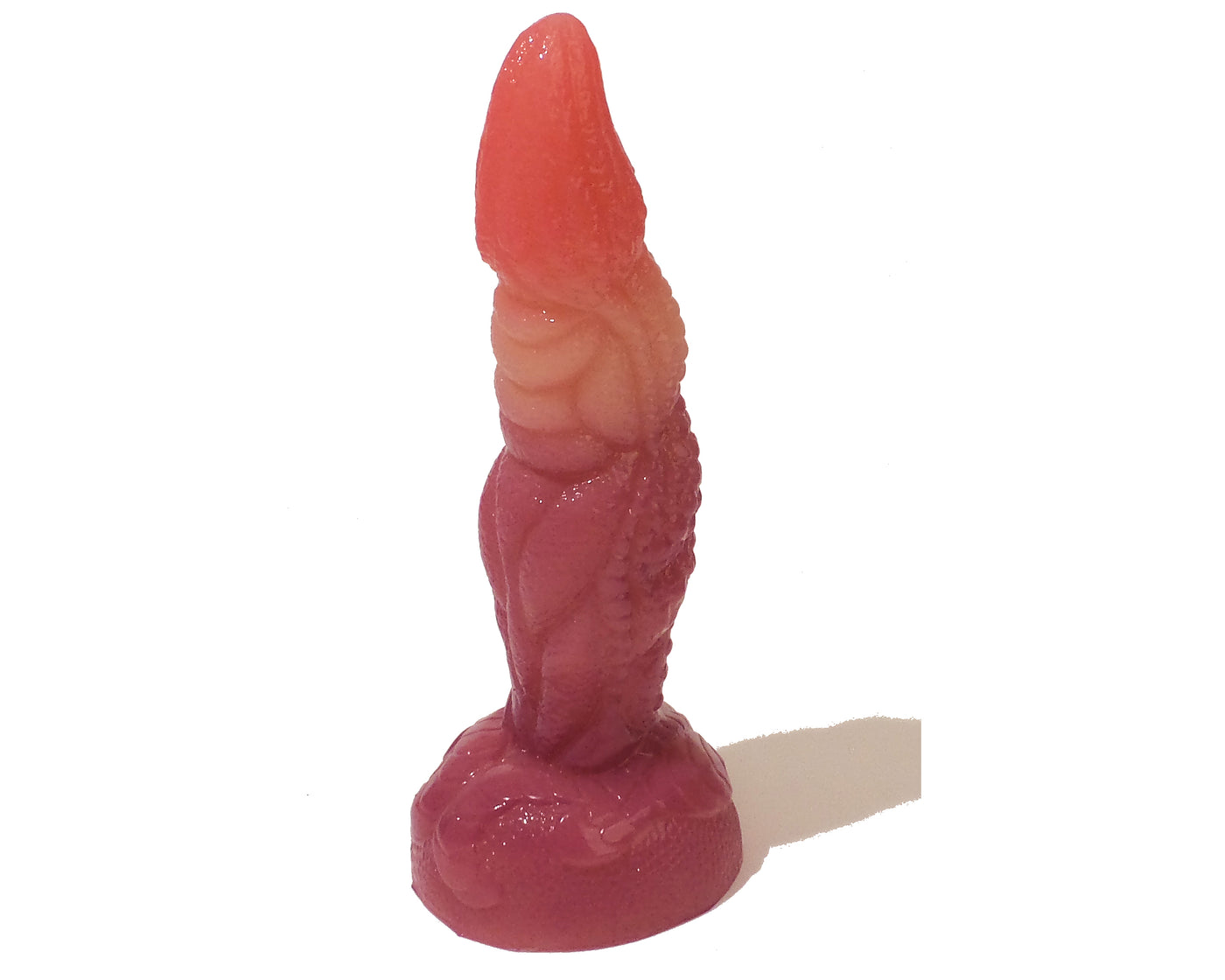 Tri-Color Textured Silicone Fantasy Dildo