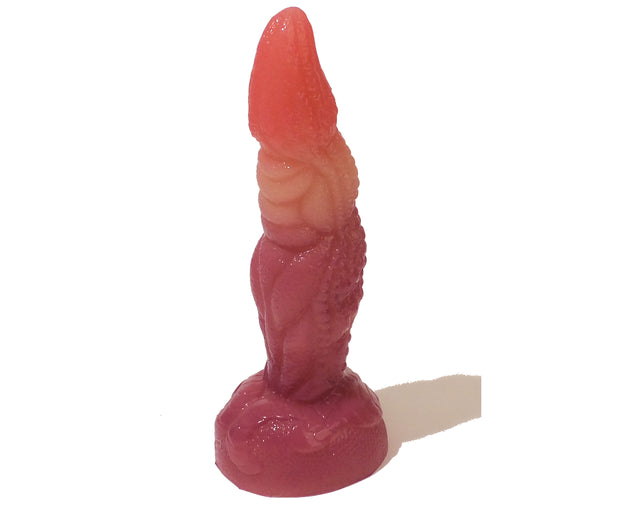Tri-Color Textured Silicone Fantasy Dildo