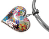 Colorful Heart Pendant with Floral Pattern
