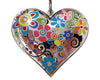 Colorful Heart Pendant with Floral Pattern