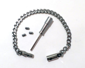 Polished Stainless Locking Chain Bracelet or Anklet