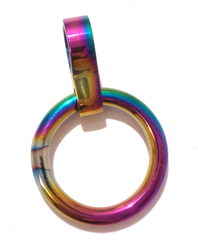 Rainbow Optional Detachable Accessory Ring Thin for 6mm and 8mm Collars, Cuffs, and Legirons