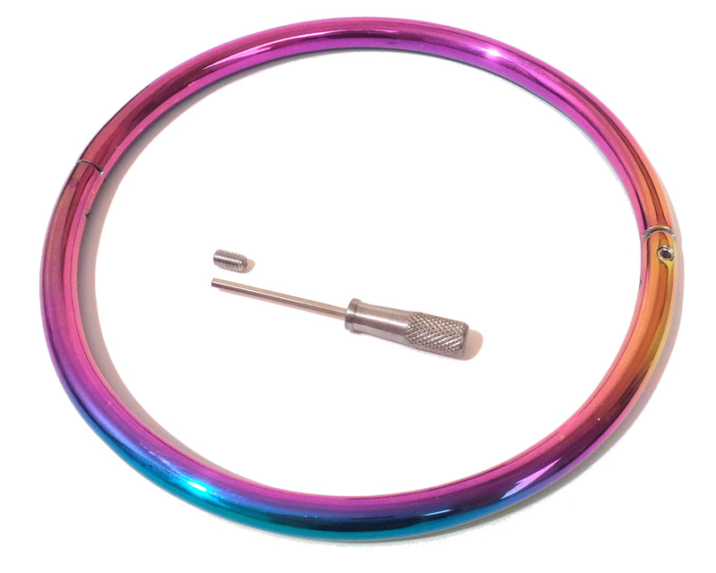 8MM Aluminum Rainbow Eternity Collar Lightweight Locking Collar - Multiple Sizes Available