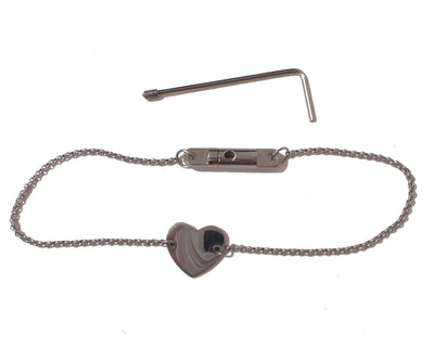 Locking Chain Necklace with Heart - Allen Key Closure