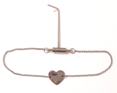 Locking Chain Necklace with Heart - Allen Key Closure