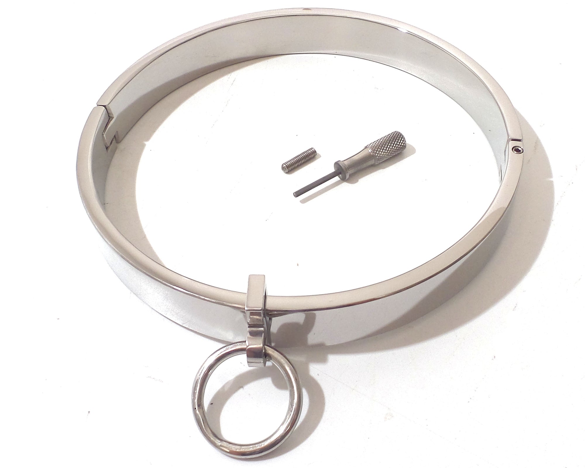Heavy Locking  Stainless Steel Collar with Removable Ring Eternity Collar Size  XL and  XXL