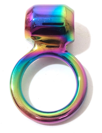 Wide Rainbow Removable Ring for Collars Cuffs and Legirons