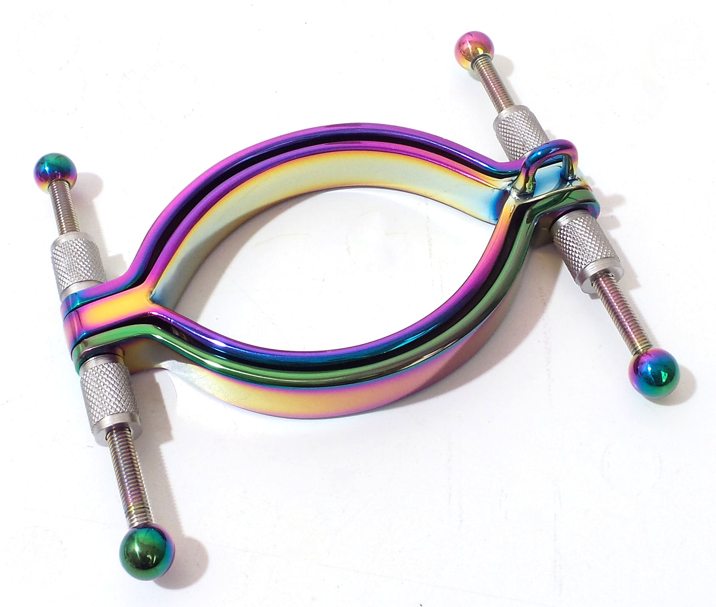 Rainbow Labia Clamp with Leash Ring
