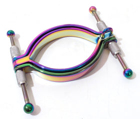Rainbow Labia Clamp with Leash Ring