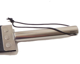 Double-Sided Leather Spanking Paddle with Steel Handle