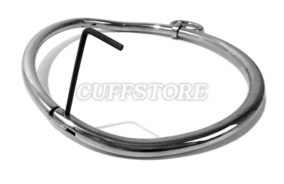 Curved Stainless Steel Bondage Collar with Single Ring Multiple Sizes Satin or Polished Finish