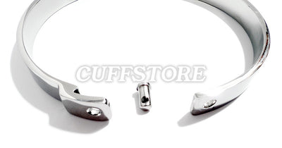 Locking Adult Bondage Restraint Flat Stainless Steel Choker Collar with Padlock Multiple Sizes
