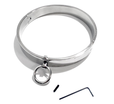 Locking Flat Stainless Steel Collar with Allen Drive Key & Removable Ring KB-896 Multiple Sizes