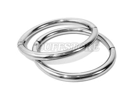 8mm Polished Stainless Locking Elliptical Ankle Cuffs