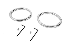 Polished Stainless Locking Elliptical Ankle Cuffs