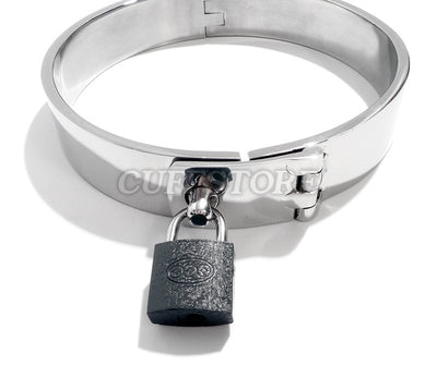 Locking Latch Choker Bondage Collar with Padlock KB-901 Multiple Sizes