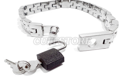 Locking Watch Band Link Collar with Padlock and Key KB-906