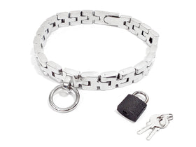 Watch-Band Link Collar with Padlock