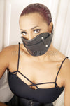 Adult BDSM Extreme Real Black Leather Locking Mouth Gag Mask 2008-SM