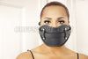 Adult BDSM Extreme Real Black Leather Locking Mouth Gag Mask 2008-SM