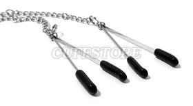 Adjustable Silicone-Tip Nipple Clamps with Chain