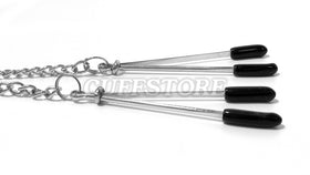 Adjustable Silicone-Tip Nipple Clamps with Chain