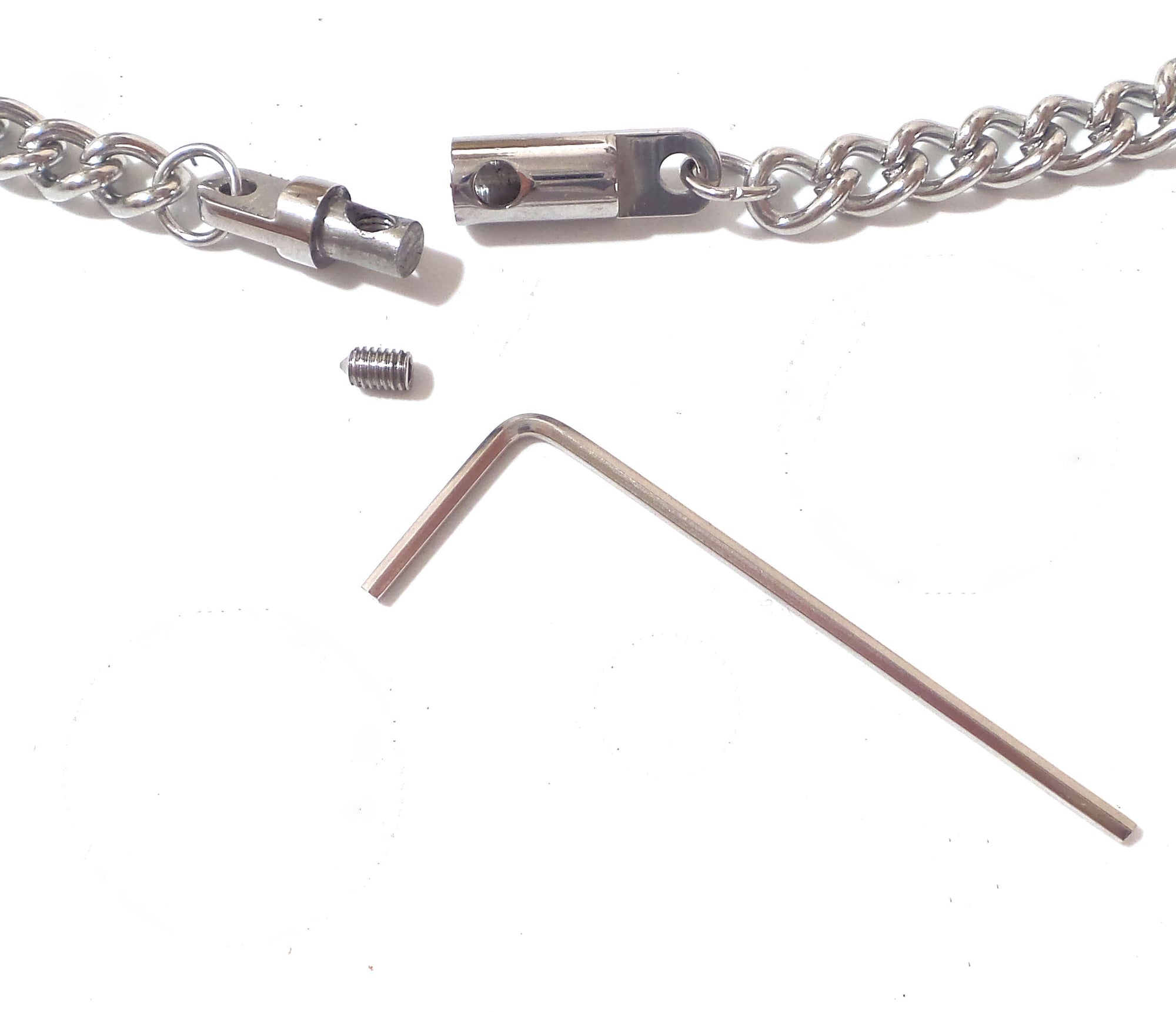 Locking Bondage Chain Necklace with Key Multiple Sizes