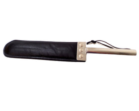 Double-Sided Leather Spanking Paddle with Steel Handle
