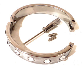 Crystal-Studded Stainless Steel Locking Bracelet