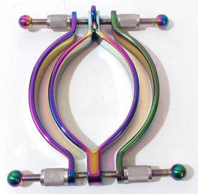 Rainbow Labia Clamp with Leash Ring
