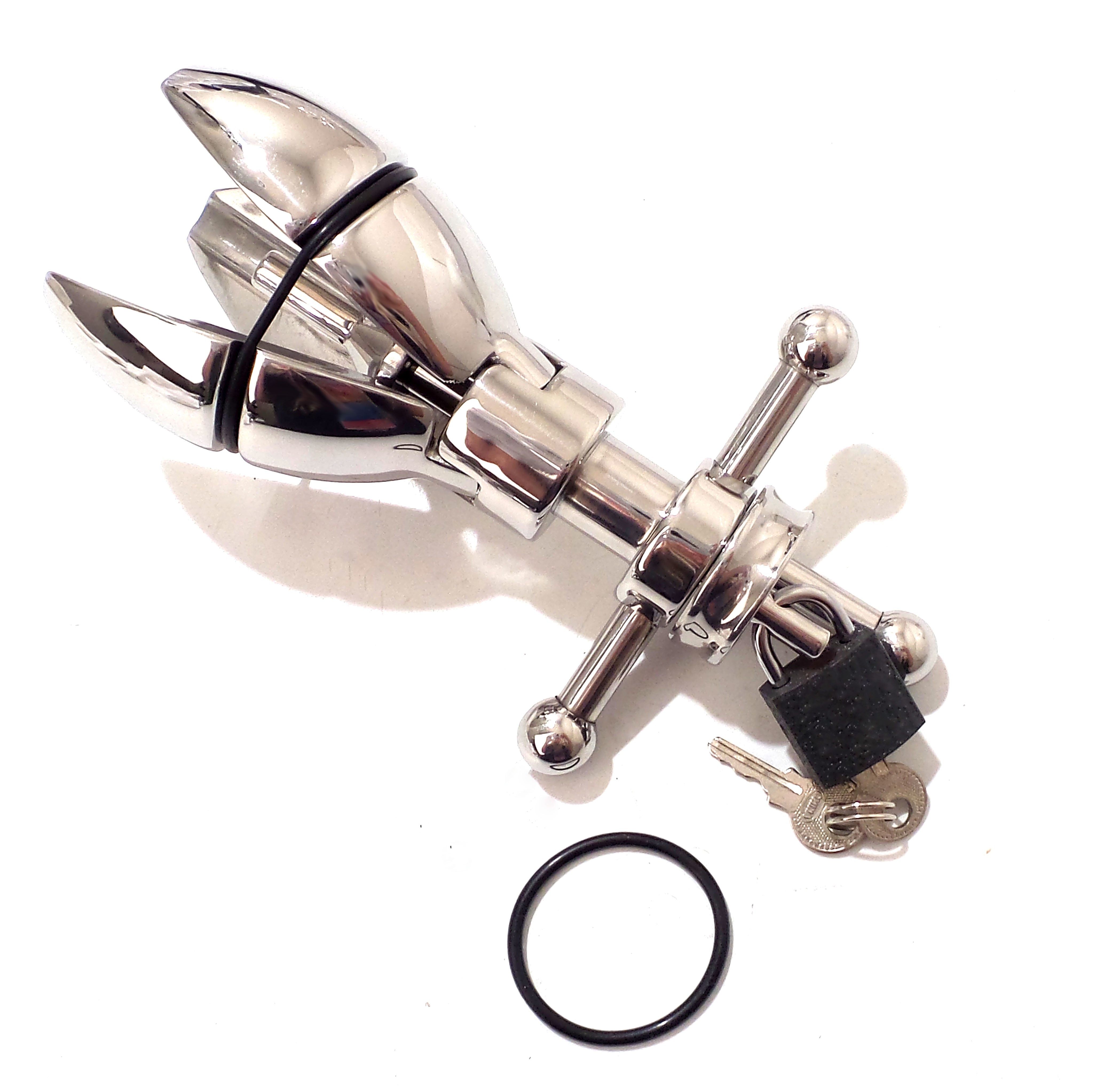 Locking Anal Butt Plug Asslock Stainless Steel BDSM Padlock Included Locking Anal Butt Plug Asslock Stainless Steel BDSM Padlock Included