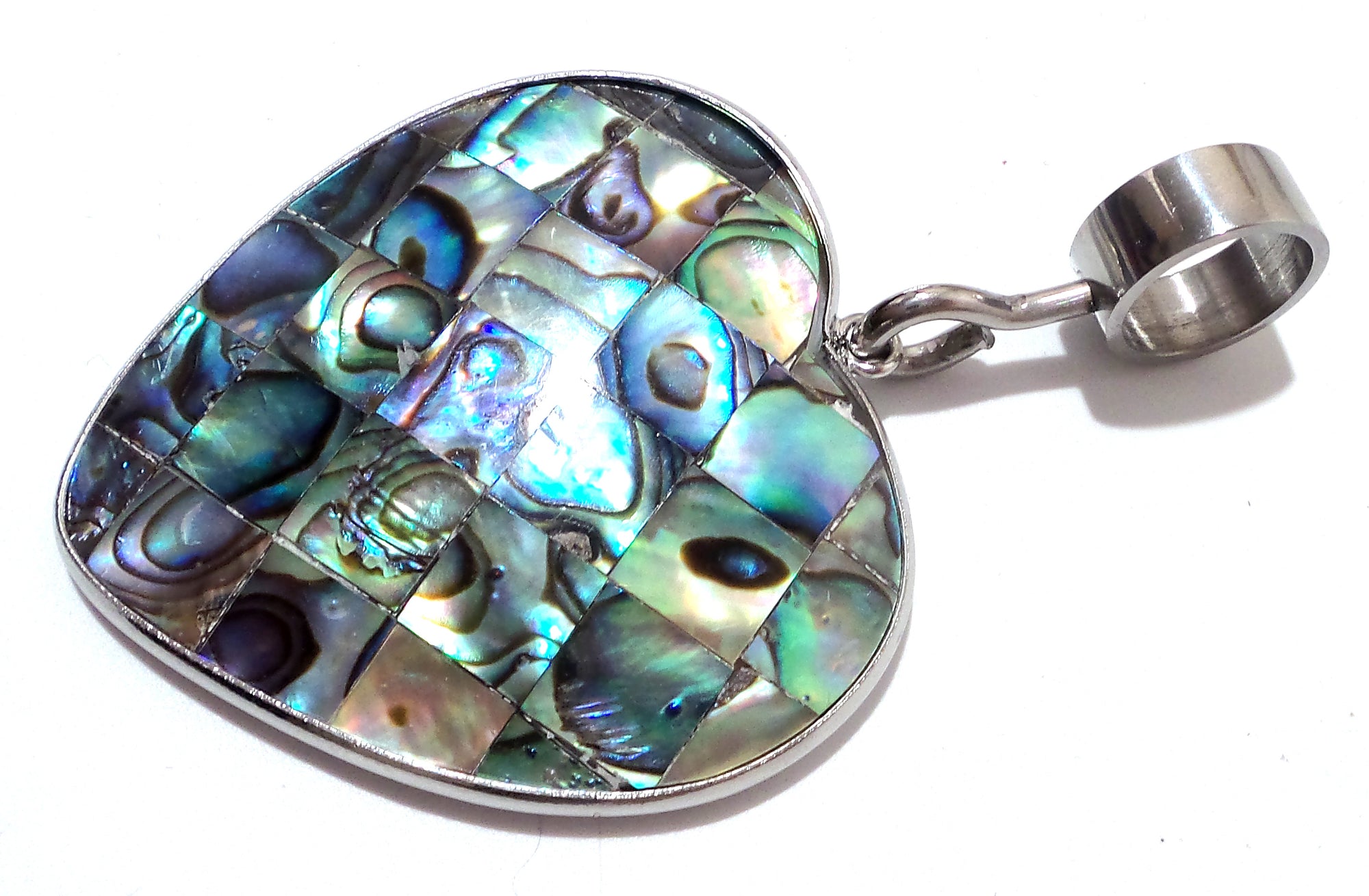 Abalone Shell Heart Pendant for 6mm and 8mm collars