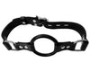 Deluxe Leather Lockable Ring Gag, Ball Gag, Open Mouth, With Adjustable Leather Strap and a Lockable Buckle
