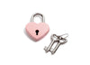 Mini Heart Padlock with One Key - Available Colors: Red, Pink, Blue and Black