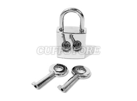 Polished Silver Padlock with Two Keys