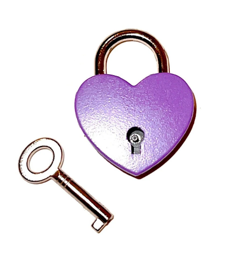 Purple Heart Padlock with Key